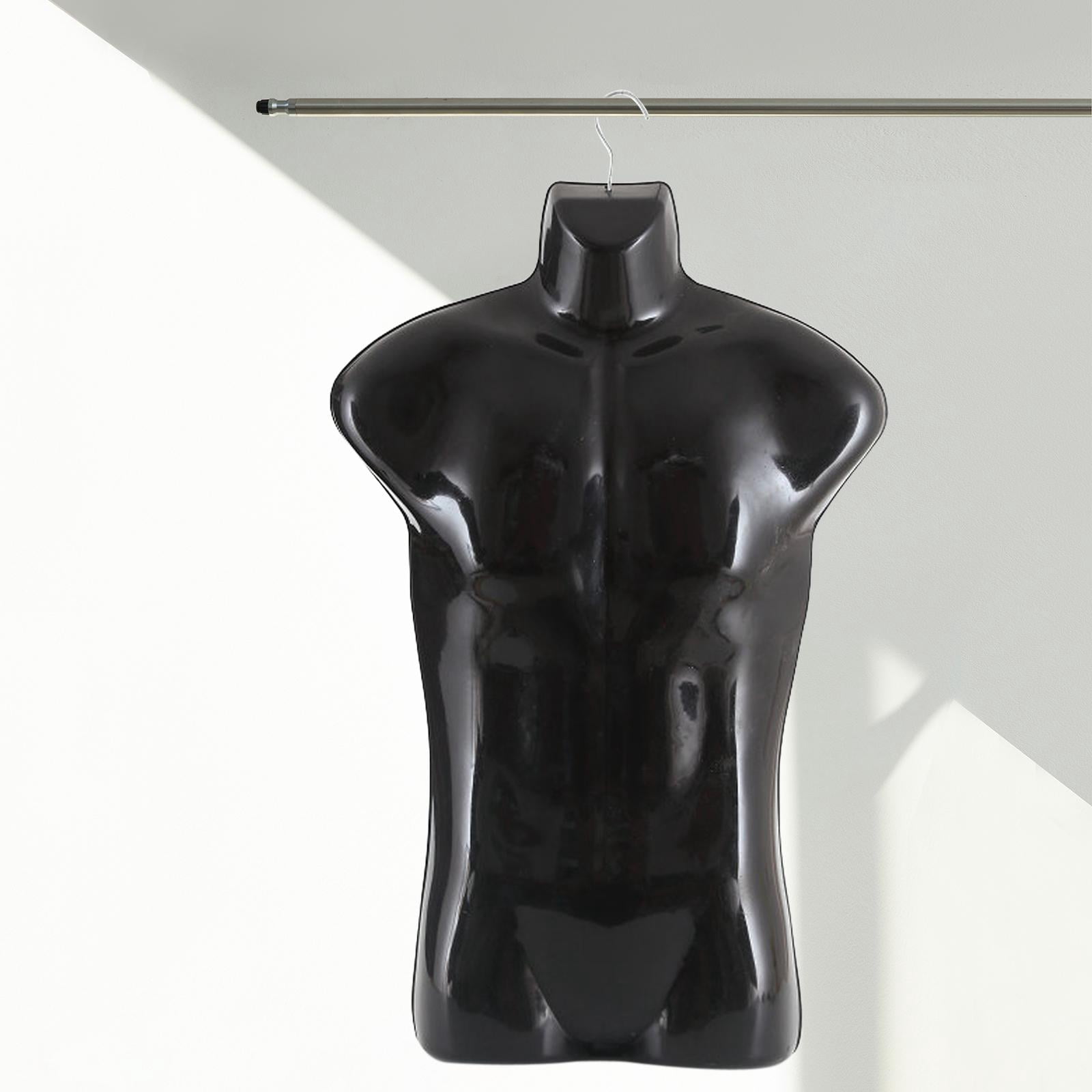 figatia Male Mannequin Hanger Fashion Body Manikin for Garment Vendors Market Commercial black