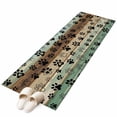 thumbnail image 2 of 2'x6' Rug Runners for Hallways Kitchen, Teal Brown Non Slip Entryway Beside Floor Carpet Runner, Pet Paw Printed Farmhouse Dog Claws Wood Grain Laundry Room Bedroom Throw Rugs Mat for Family Pet, 2 of 8