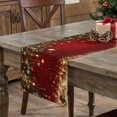 thumbnail image 3 of Red Golden Christmas Table Runner, Xmas Pine Needles Balls Berry Washable Cotton Linen Table Runners 120 Inches Long, Dresser Scarf Runner for Dining/Living Room/Kitchen/Square Tables 13''x120'', 3 of 9