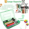 thumbnail image 3 of Plastic Pencil Box, Large Capacity Clear Pencil Case, 2 Pack Hard Pencil Case, Clear Crayon Box with Snap-tight Lid Stackable Design, Plastic Storage Box for Office Supplies, Green, 3 of 7