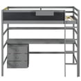 thumbnail image 6 of Euroco Modern Wood Twin Size Loft Bed with Desk and Drawers, Blackboard and Shelves for Kids Teens, Gray, 6 of 11