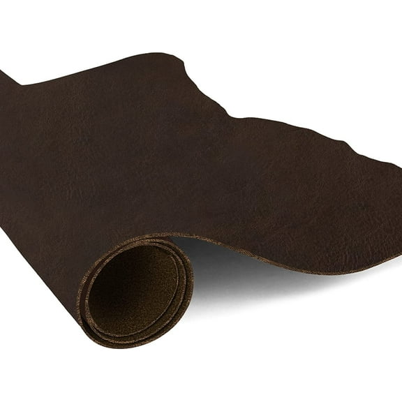European Leather Work 5-6 oz. 2-2.4mm Vegetable Tanned Leather Pre-Cut Size: 10x60 - Dark Brown - Natural Shrunken Grain Cowhide Craftsmen Grade Quality for Tooling, Carving, Engraving, Molding