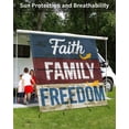 thumbnail image 3 of 4th of July RV Awning Sun Shade Screen 9'X7' USA Flag Blue Wood Mesh Sunscreen Faith FamilFreedom Awning Shade Screen with Zipper UV Blocker Completed Kits Outdoor Canopy for RV Motorhome Camper, 3 of 7