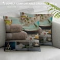 thumbnail image 3 of Decorative Throw Pillow Cover for Couch Sofa Home Decor,Spa Far East Close to Your Heart Asian Massage Theme Collage Oils Candles Flowers Blue and White Pillow case, 3 of 5