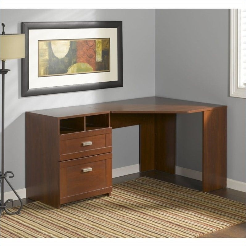 Bush Wheaton Reversible Corner Desk In Hansen Cherry Canada