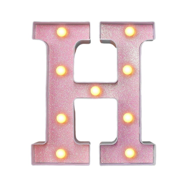 Letras LED iluminadas, letras LED para marquesina, 26 letras del alfabeto, letras brillantes a batería con luces para fiestas, mesas y decoración de pared, 16 cm de alto.