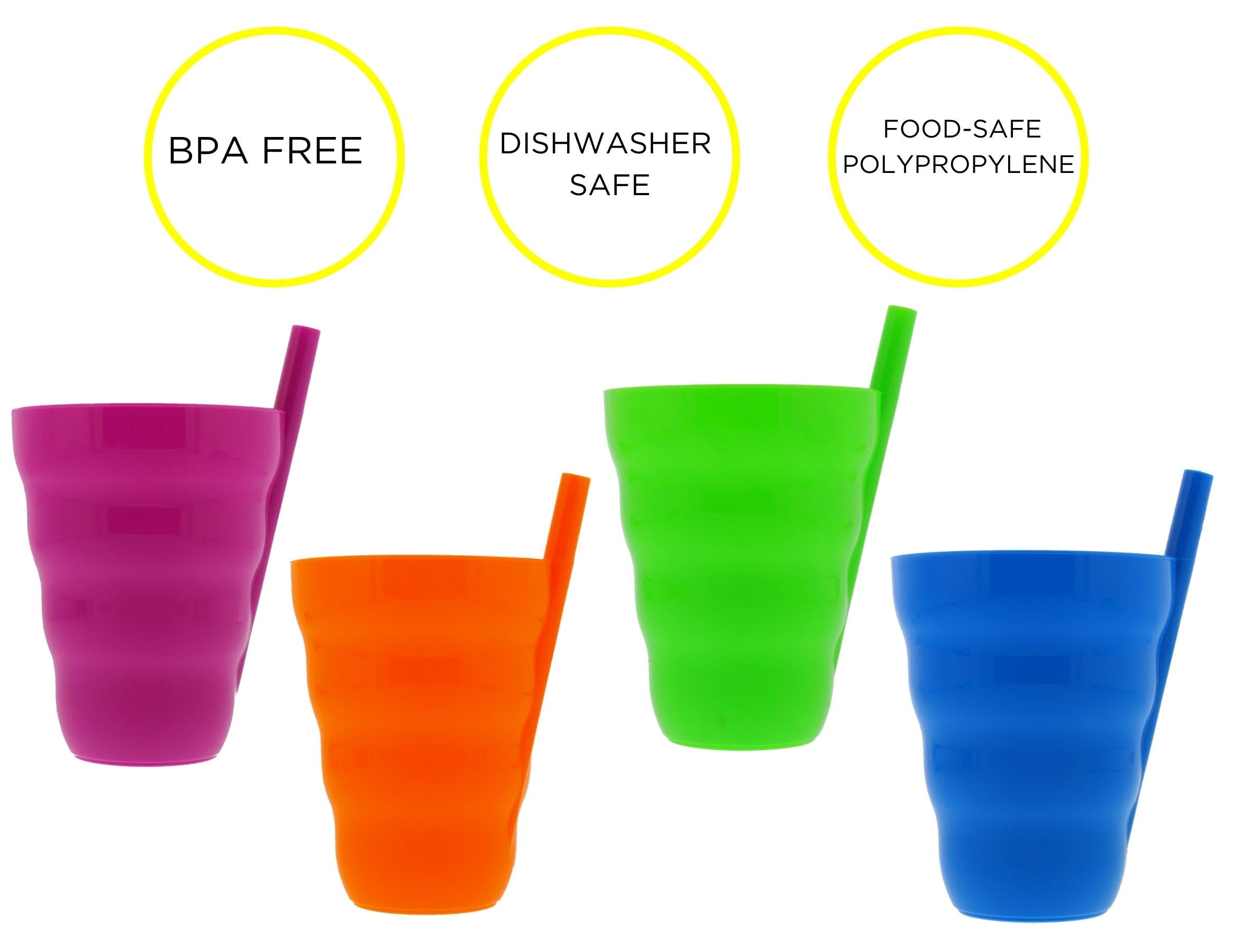 Baby Products Online - Klickpick Home Kids cups with built-in straw - a set  of 8 drinking cups for toddlers with 10 ounce straws - for children to sip  a safe dishwasher