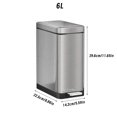 thumbnail image 2 of Bote de basura de cocina con pedal de acero inoxidable con cubo interior, 2 of 7