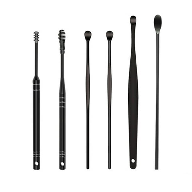 Cucharas para orejas de acero inoxidable 6 piezas / juego, juego de cucharas para orejas giratorias Ofspeizc CPB-DE-WX256-2