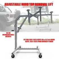Hardtop Removal Lift Cart Holder Movable fit for 2007-2025 Jeeps (JK & JL) 2&4-Door Jeeps 2021-2025 Ford Bronco 4 Door, 56-86 InchAdjustable Heights, One Person System
