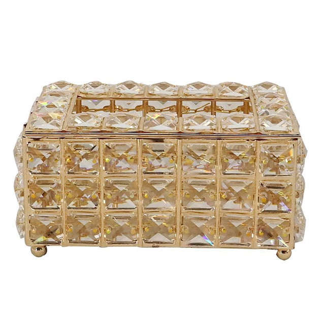 Bewildely Caja de almacenamiento de cristal para toallas de papel, servilletas para sala de estar, papel tisú, contenedor de escritorio, suministros para Almacenamiento y organización del hogar Bewildely CE0464-00B