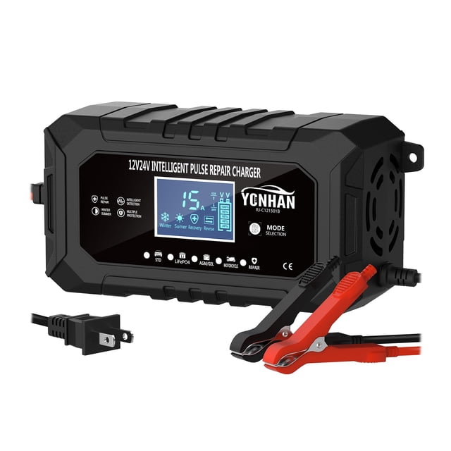 Cargador de batería YONHAN 15A 12V/24V LiFePO4 Smart 9-Stage