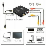 Ghojet Full HD Video 1080P HDMI to AV Mini Adapter 1080P Full HD Video Audio Converter with USB