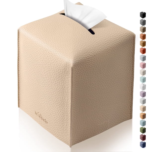 Funda para caja de pañuelos Tclouda Moderno soporte cuadrado de piel sintética para decoración creativa, ideal para baños, oficina, coche, mesita de noche, tienda de campaña al aire libre, mesa de com
