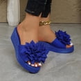 thumbnail image 6 of Eltusu Women Wedge Slide Sandals, No Slip Soft Bottom Open Toe Fashion Ladies Shoes Blue Size 6, 6 of 9