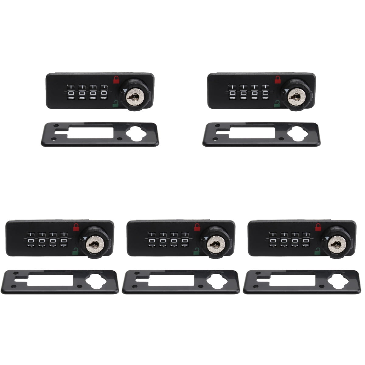 FRCOLOR 5pcs 4 Cam Lock Wardrobe Door Drawer Digital Lock for File Cabinet Drawer Lock