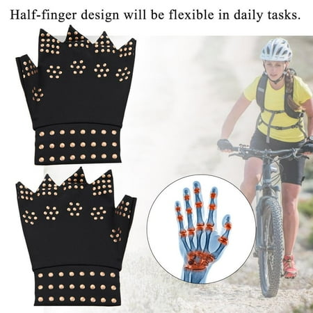 

OTVIAP Care Gloves Anti-slip Pressure Therapy Gloves Half-finger Gloves Finger Protect Health Care Gloves Anti-slip Gloves