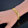 thumbnail image 2 of Men's Bracelets 8MM Curb Flat Snake Link Chain 14K Yellow Gold Necklaces For Women Vintage Jewelry Sets D409, 2 of 6