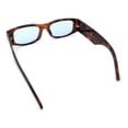 thumbnail image 7 of Kush Graffiti Logo Mens Narrow Rectangle Thick Temple Gangster Sunglasses Tortoise White Logo - Blue, 7 of 7