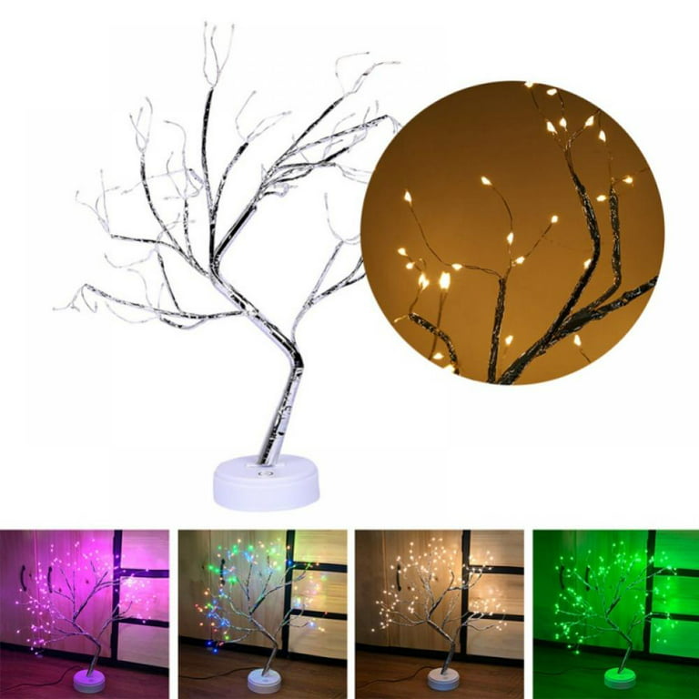 Lapalife LED Firework Table Lamp, USB Battery Powered Desk Lamp for Bedroom  8 Modes Dimmable Starburst Fairy Lights Spirit Tree with Remote for Party