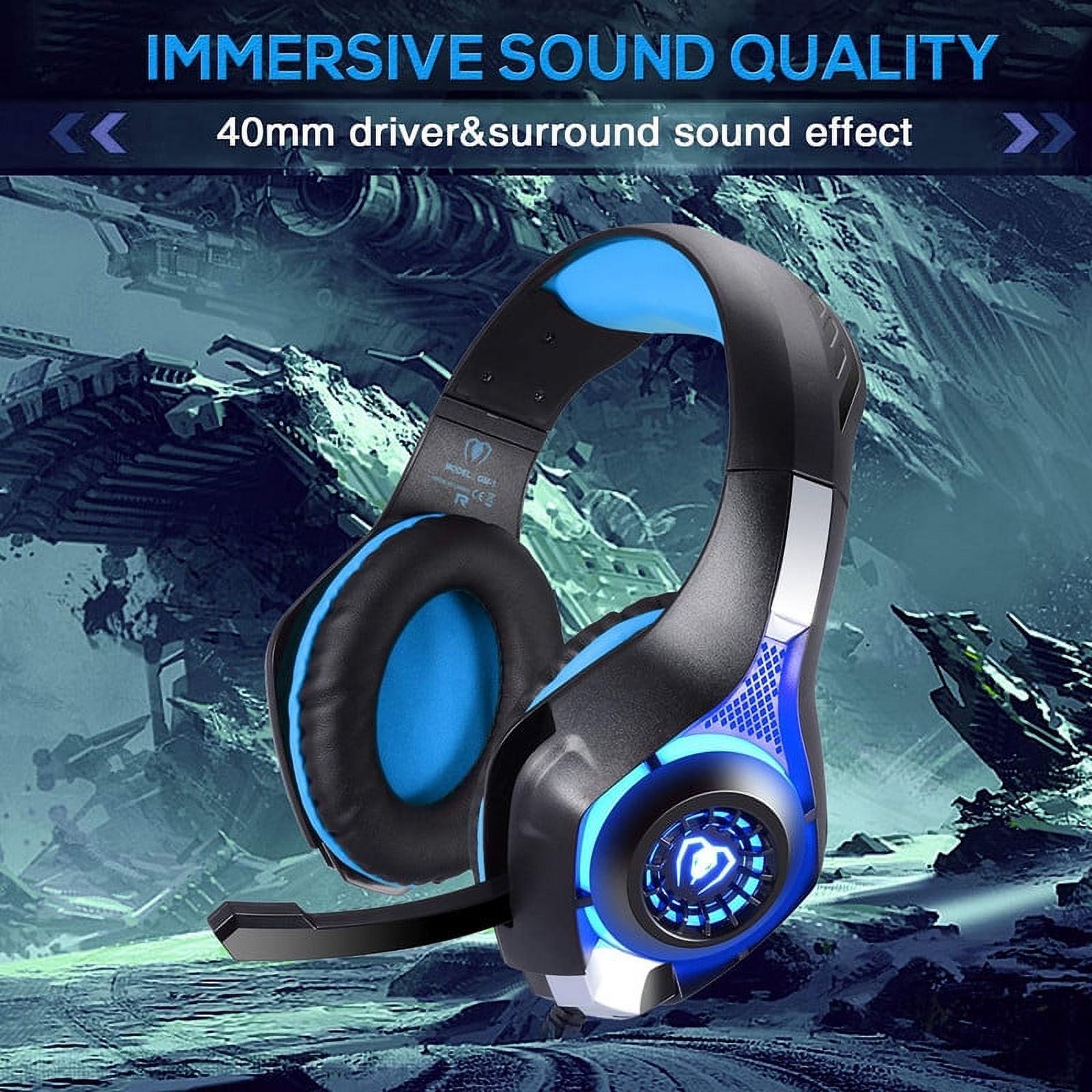 BlueFire Over-Ear Gaming Headset with Mic, Blue photo 6