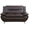 thumbnail image 4 of Leather Sofa Set for Living Room 3 Piece Living Room Furniture Set Modern Couch Set with 3-Seater Sofa, Loveseat and Armchair (Dark Brown), 4 of 5