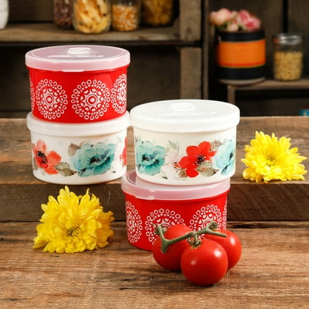 The Pioneer Woman Flea Market 24oz Assorted Round Containers, Set of