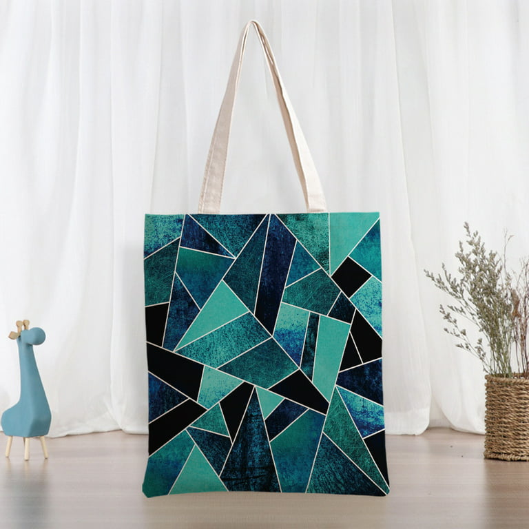 Large Capacity Geometric Print Tote Bag For Women, Suitable For