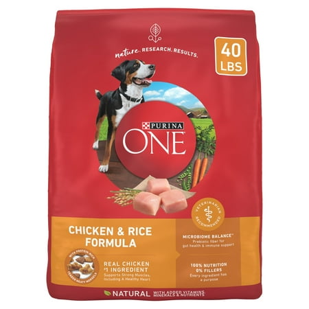 Purina ONE Plus Dry Dog Food for Adult Dogs, Real Protein Rich Natural Chicken & Rice Formula, 40lb Bag