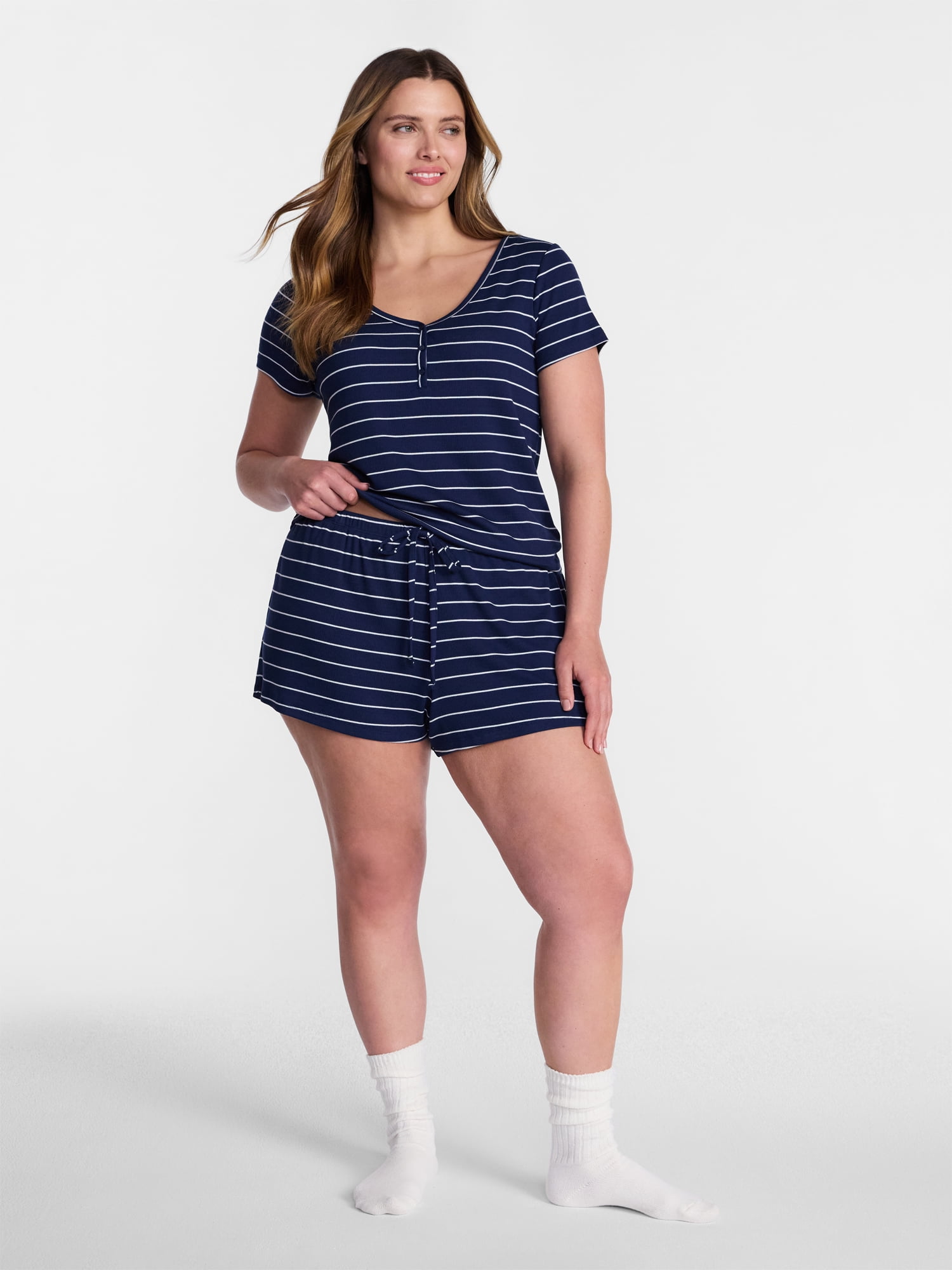Joyspun Women’s Modal Blend Ribbed Sleep Shorts, 2.75'' Inseam, Sizes XS-3X