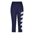 thumbnail image 4 of AUNVITO Girls Baseball Print Yoga Capri Pants Sporty Casual Athletic Leisure Stretchy Comfy Capris, 4 of 4