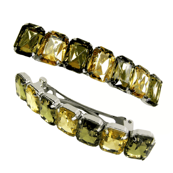 Beaded Hair Barrettes for Women Thick Hair, Handmade Acrylic Jewel Gems French Hair Clip Accessories, Gift for Her, Pack of 2