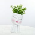 thumbnail image 2 of HEVIRGO Face Flower Pot, Smooth Edge Human Face Prop Cheek Flat Head Decorative Resin Indoor Outdoor Plant Face Planter Garden Supplies, 2 of 6