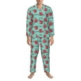 thumbnail image 3 of Pofeuu Snowflake Hot Cocoa Print Men's Long Sleeve Pajama Set Pijamas Para Hombres Pijamas Para Hombres Mens Pajamas Set-Small, 3 of 7