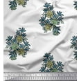 thumbnail image 1 of Soimoi Silk Fabric Leaves & Floral Block Fabric Prints by Yard 42 Inch Wide, 1 of 3