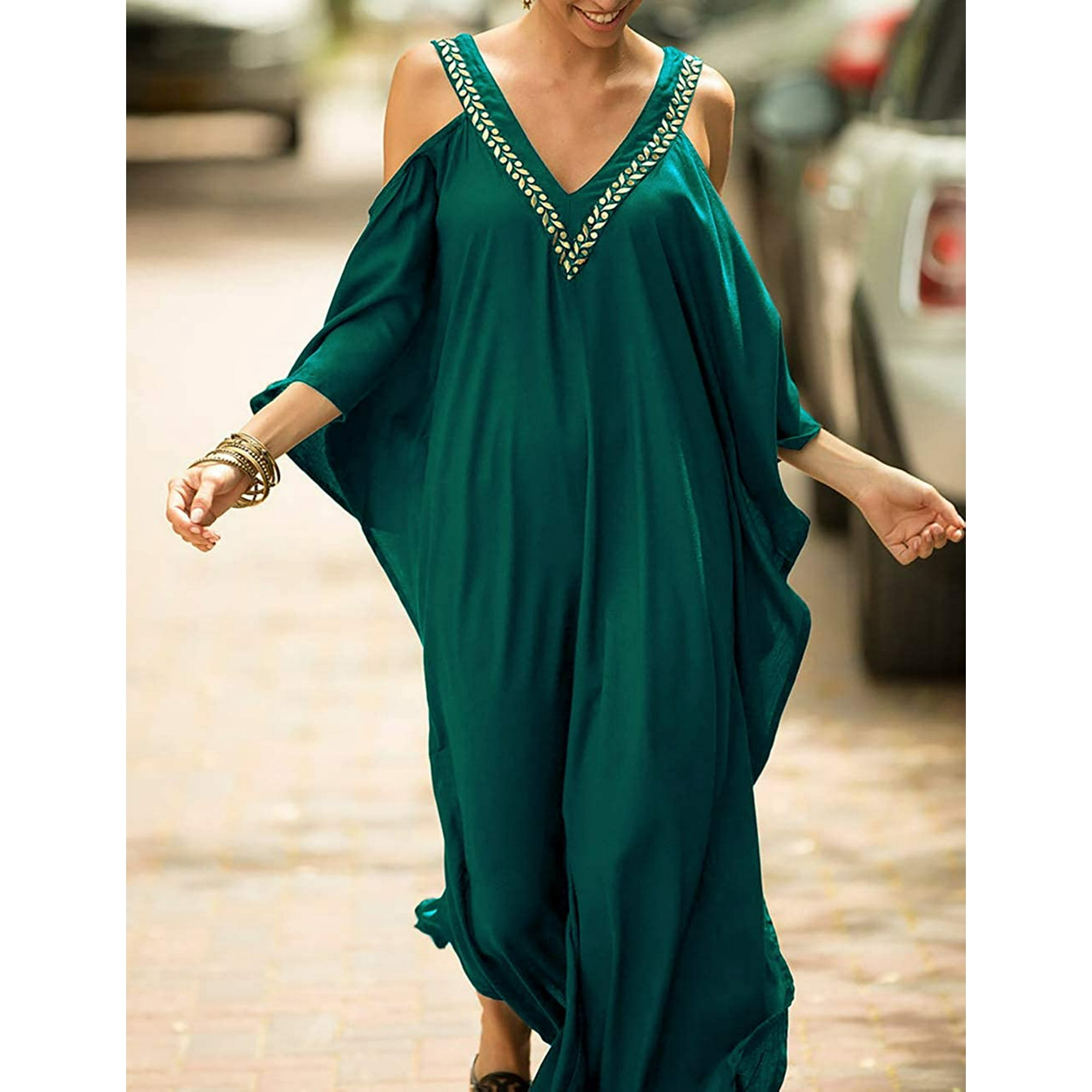Cold shoulder kaftan dress online