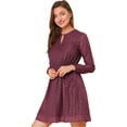 thumbnail image 1 of INSPIRE CHIC Robe Évasée Métallique Brillante Col en V pour Femmes, 1 of 6