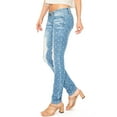 thumbnail image 4 of Machine Jeans Juniors Y2K Low-Rise Polkadot Skinny Jeans (0, Polkadot Denim), 4 of 5