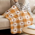 thumbnail image 3 of Thanksgiving Soft Fleece Throw Blankets for Couch/Bed, Buffalo Plaid Flannel Blanket Cover for Picnic Camping Travel, Lightweight Microfiber Bed Throws, for All Seasons,50x60inch Autumn Maple Leaves, 3 of 6