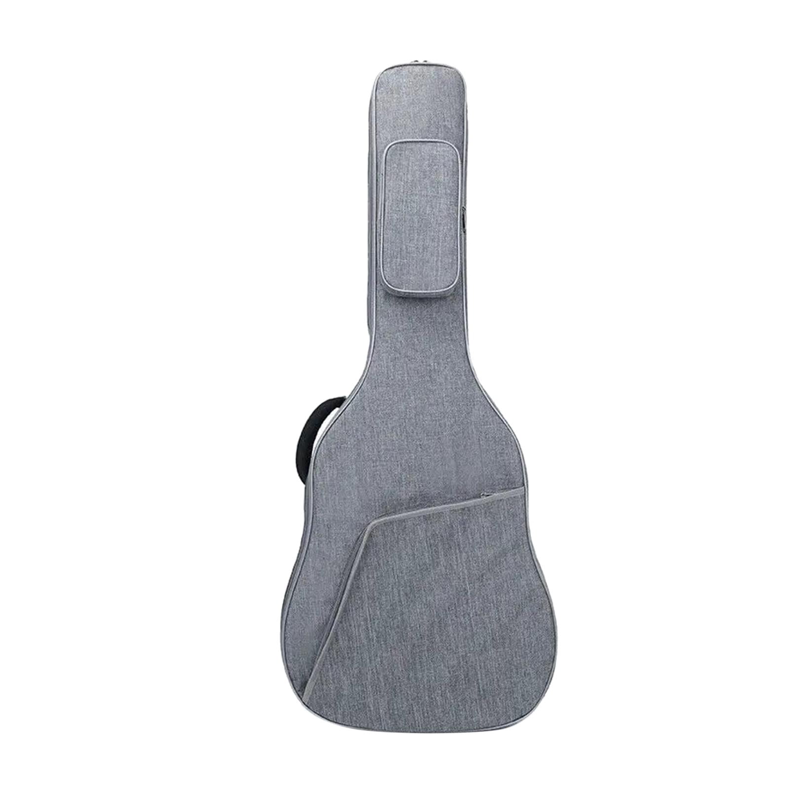 Rushawy Electric Gig Bag Waterproof 2 Pockets Professional Padded Soft Case for Electric Gray