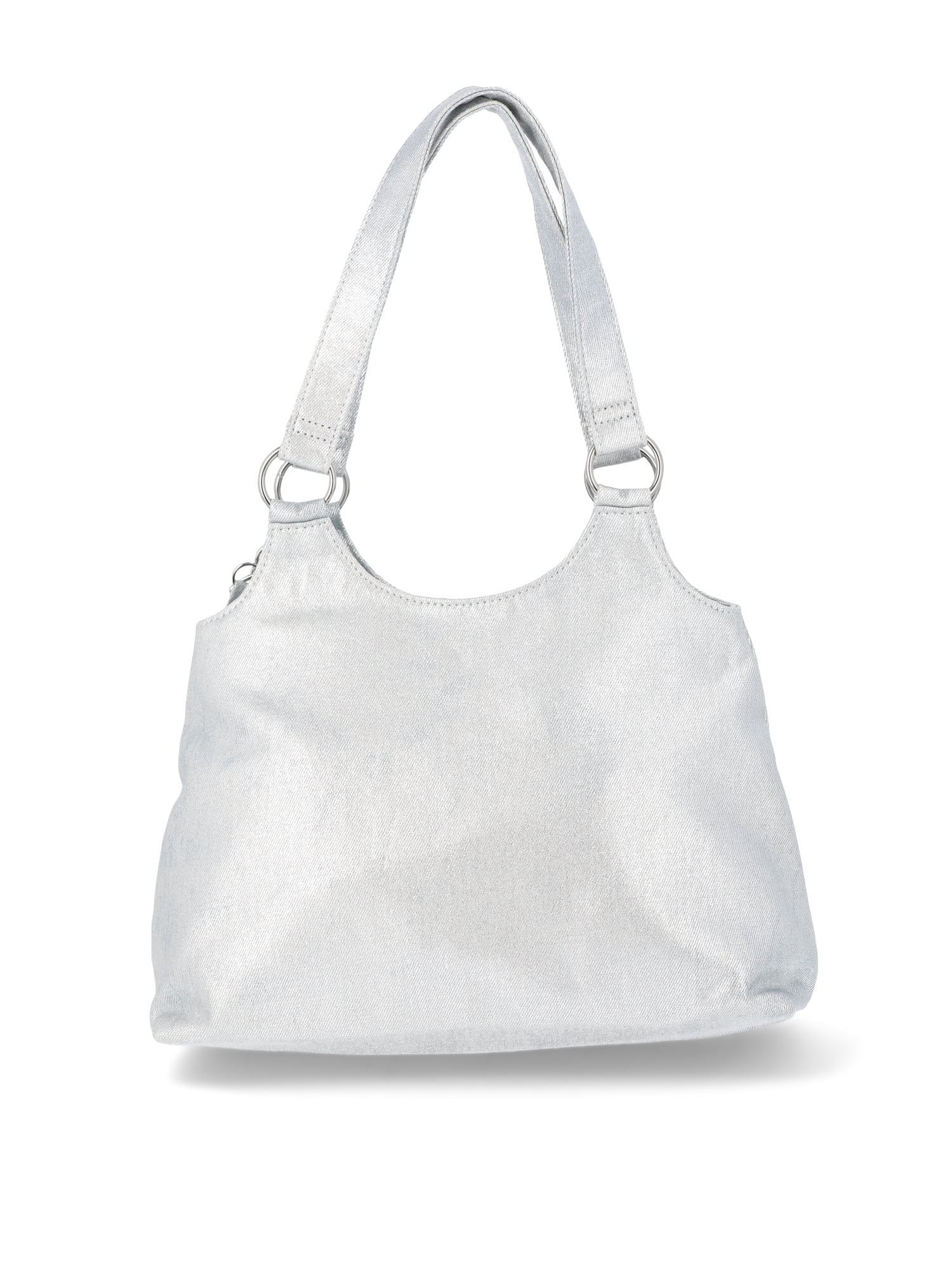 No Boundaries Fashion 4-Poster Bag, Metallic Denim, Women’s