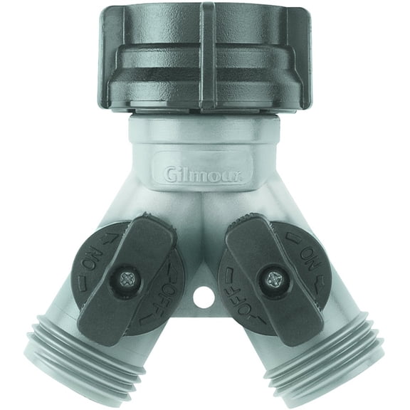 Gilmour 17 Hose Wye With Dual Shut-Off Valve, Polymer/Nylon, Teal/Black