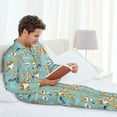 thumbnail image 6 of Sikiie Cute Dogs Corgi Mens Pajama Set, Soft Warm Long Sleeve Sleepwear, Cozy Button-Down Pjs for Men-X-Large, 6 of 7