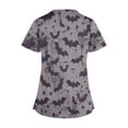 thumbnail image 4 of Stamzod Women's Halloween Scrub Top Cross V Neck Short Sleeve Womens Tops Funny Printed Slim Fit Nurse T-Shirt with Pockets, 4 of 5