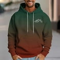 thumbnail image 2 of Mens Hoodie Pullover Color Block Sweatshirts Gradient Long Sleeve Fleece Hoody Pullover Drawstring Casual Tops with Pockets for Training Thin Lightweight Fall Street Outwear, 2 of 4