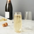 thumbnail image 6 of Viski Cactus Stemless Champagne Flutes, Drinking Glasses, 8oz Set of 2, 6 of 8