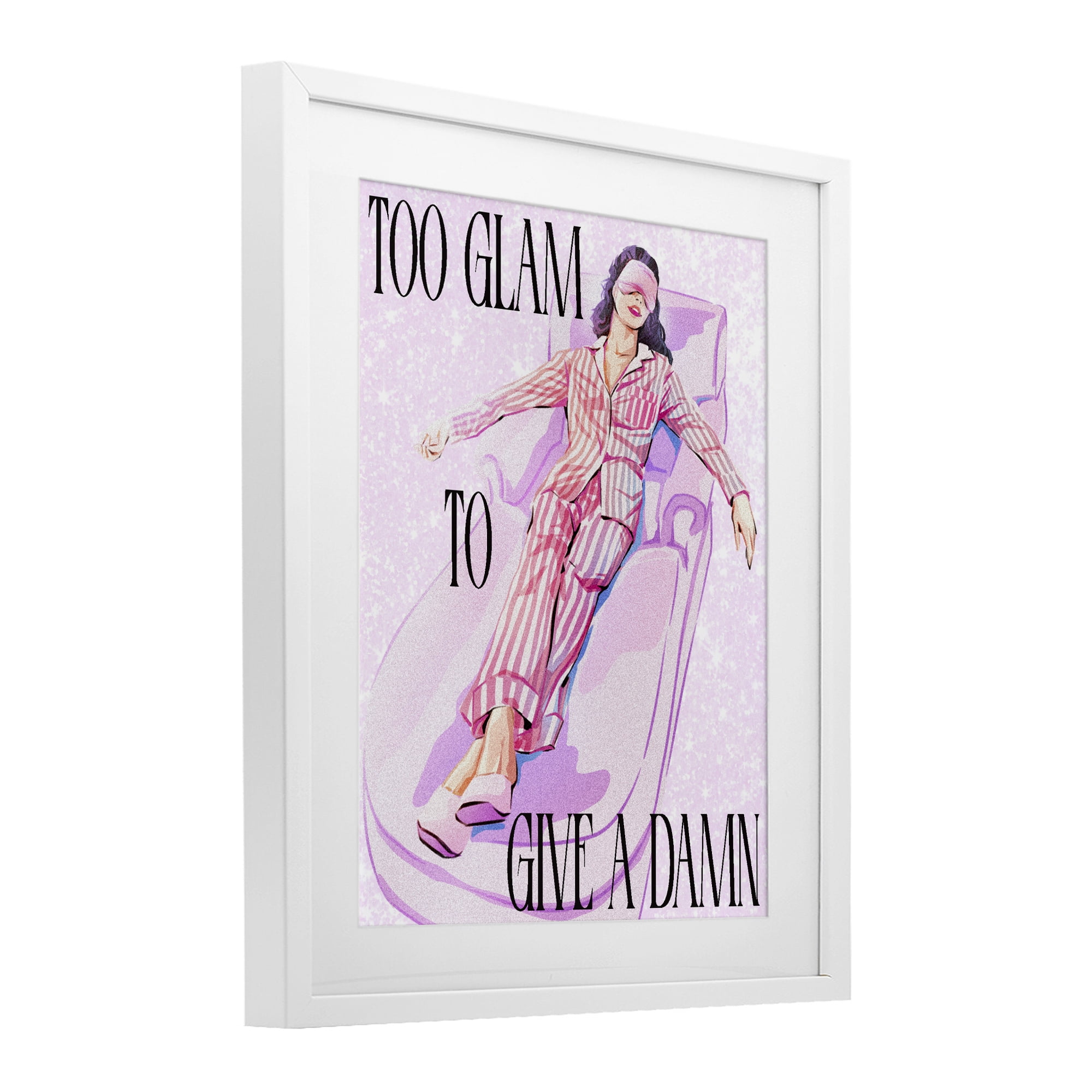 Stupell Industries To Glam To Care White Framed Print Under Glass, design by Ziwei Li
