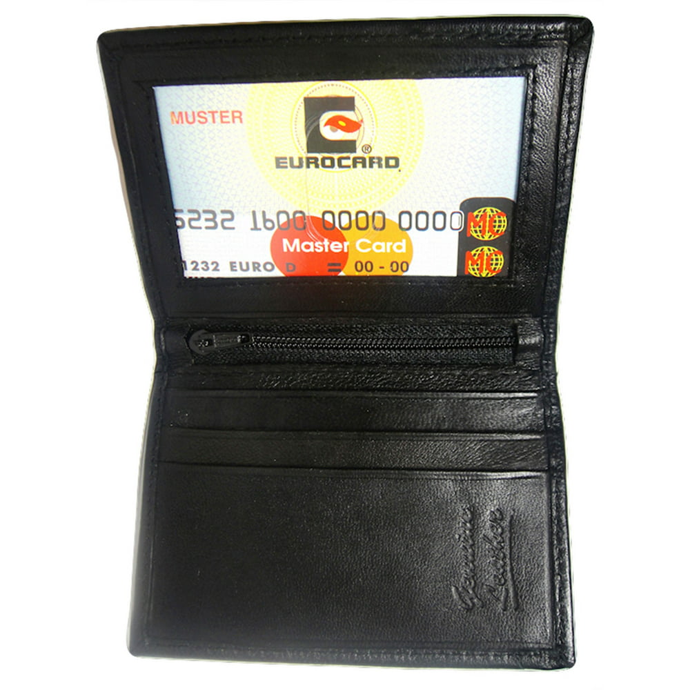 Leather Slim ID Credit Card Holder Wallet Front Pocket with ID Window ...