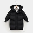 thumbnail image 2 of Povozer Girls' Puffer Jacket Soft Fleece Lined Warm Hooded Winter Coat(Black,5-6Y), 2 of 4
