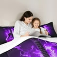 thumbnail image 5 of Homewish Music Guitar Bedding Comforter Set,Musical Instrument Twin Comforter Sets,Black Purple Bedding Set For Girl Boy,Super Cozy Room Decor,2 Pieces, 5 of 8